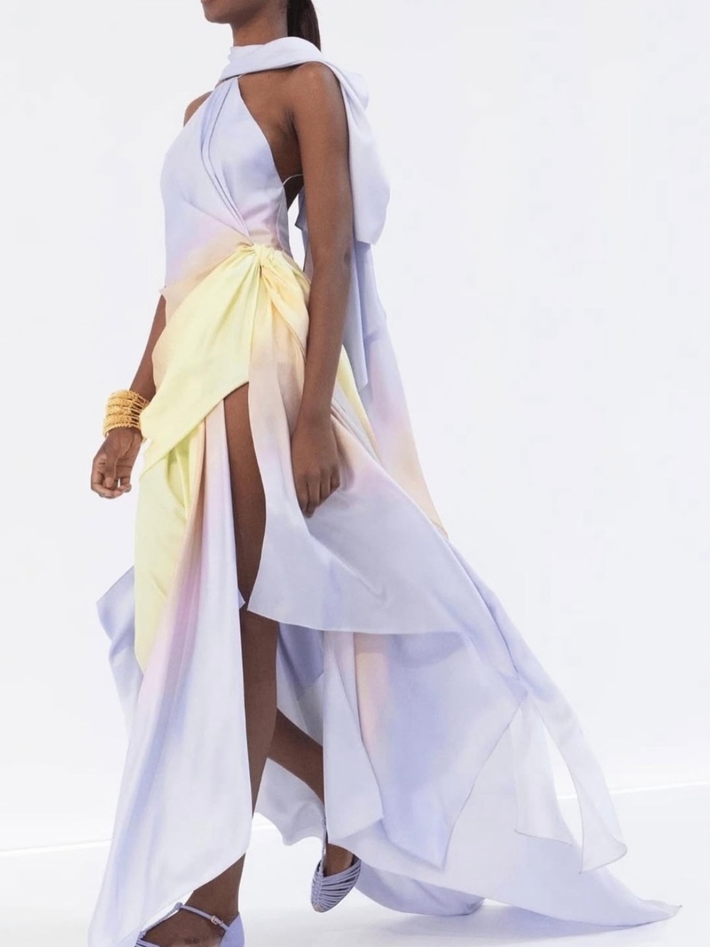 Zimmermann Silk Draped Scarf Multi-Color Midi Dress NWT